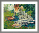 Edward Cucuel Print, After the siesta (1910) in a light grey frame