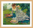 Edward Cucuel Print, After the siesta (1910) in an oak frame