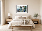 Edward Cucuel Print, Après le bain (1911-12) displayed above a bed