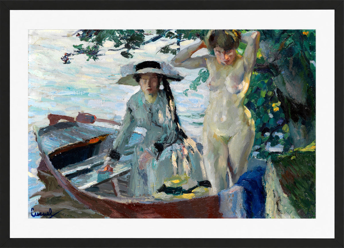 Edward Cucuel Print, Après le bain (1911-12) in a black frame