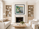 Edward Cucuel Print, Auf der Seemauer (1920) displayed in a Scandinavian living room