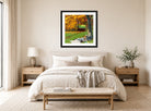 Edward Cucuel Print, Beautiful autumn afternoon (1915) displayed above a bed