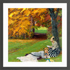Edward Cucuel Print, Beautiful autumn afternoon (1915) in a dark grey frame