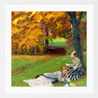Edward Cucuel Print, Beautiful autumn afternoon (1915) in a white frame