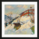 Edward Cucuel Print, Beautiful winter day (1920) in a black frame