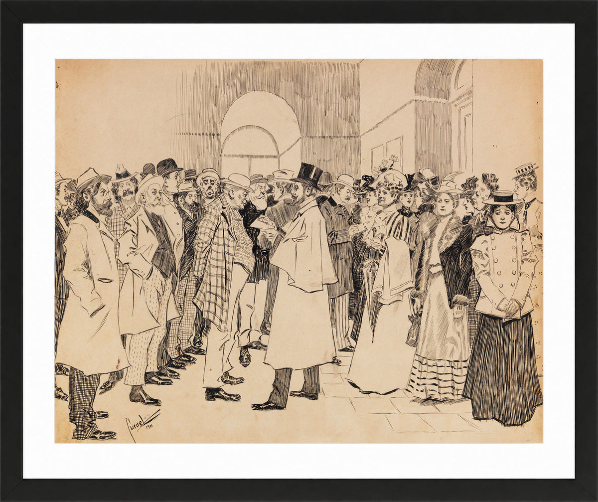 Edward Cucuel Print, Dresdener Kunstausstellung (1901) in a black frame