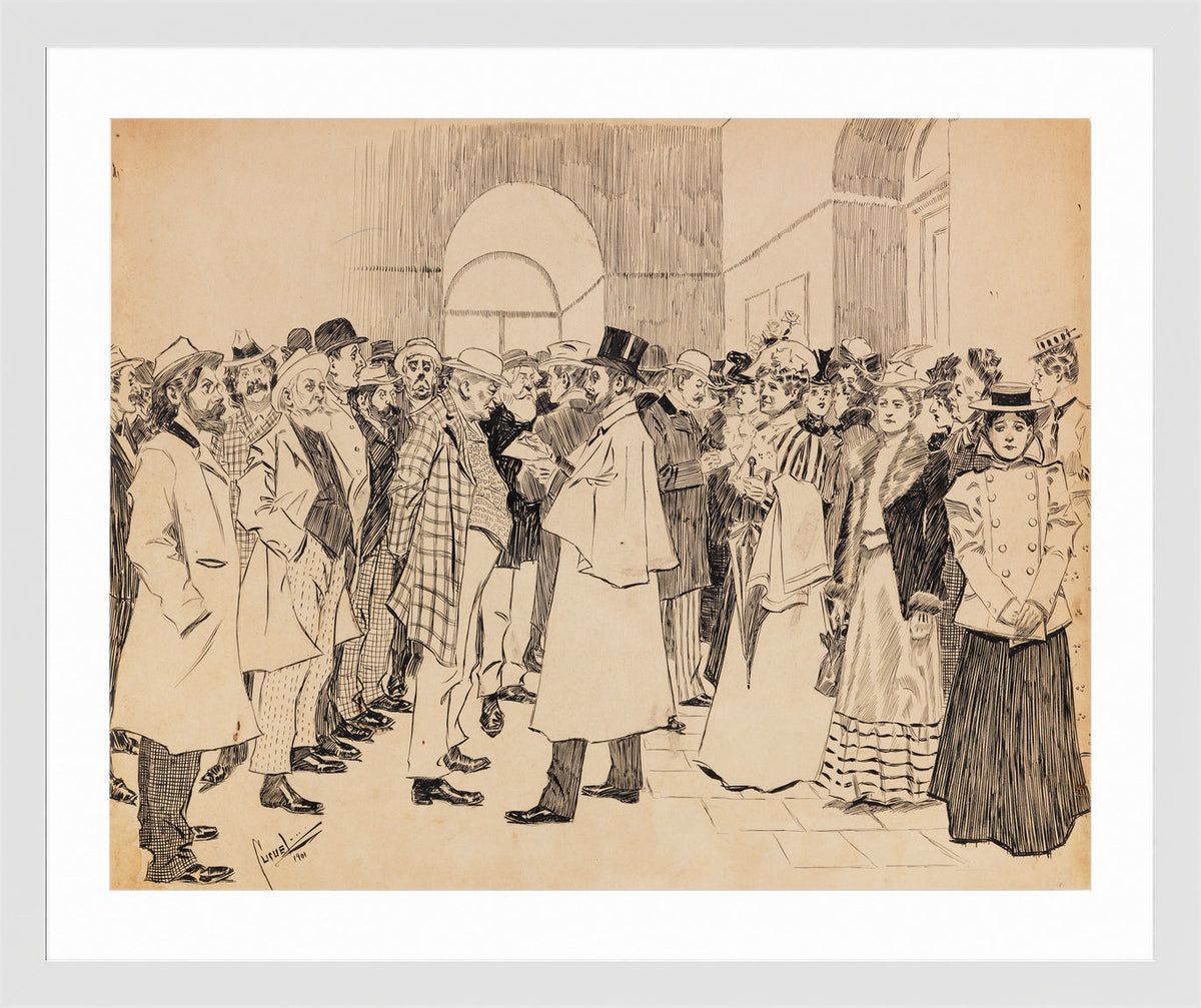 Edward Cucuel Print, Dresdener Kunstausstellung (1901) in a white frame