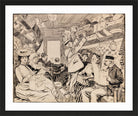 Edward Cucuel Print, Eisenbahnabteil (1901) in a black frame