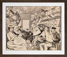 Edward Cucuel Print, Eisenbahnabteil (1901) in a brown frame