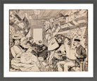 Edward Cucuel Print, Eisenbahnabteil (1901) in a dark grey frame