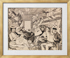 Edward Cucuel Print, Eisenbahnabteil (1901) in a gold frame