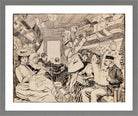 Edward Cucuel Print, Eisenbahnabteil (1901) in a light grey frame