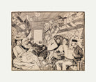 Edward Cucuel Print, Eisenbahnabteil (1901) with an off-white border for rolled canvas
