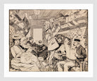 Edward Cucuel Print, Eisenbahnabteil (1901) in a white frame