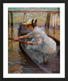 Edward Cucuel Print, Evening trip (1920) in a black frame