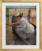 Edward Cucuel Print, Evening trip (1920) in a gold frame