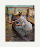 Edward Cucuel Print, Evening trip (1920) with an off-white border for rolled canvas