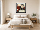 Edward Cucuel Print, Im Café (1910-1920) displayed above a bed
