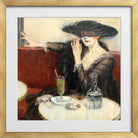 Edward Cucuel Print, Im Café (1910-1920) in a gold frame
