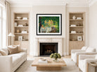 Edward Cucuel Print, In the shade (1920) displayed in a Scandinavian living room
