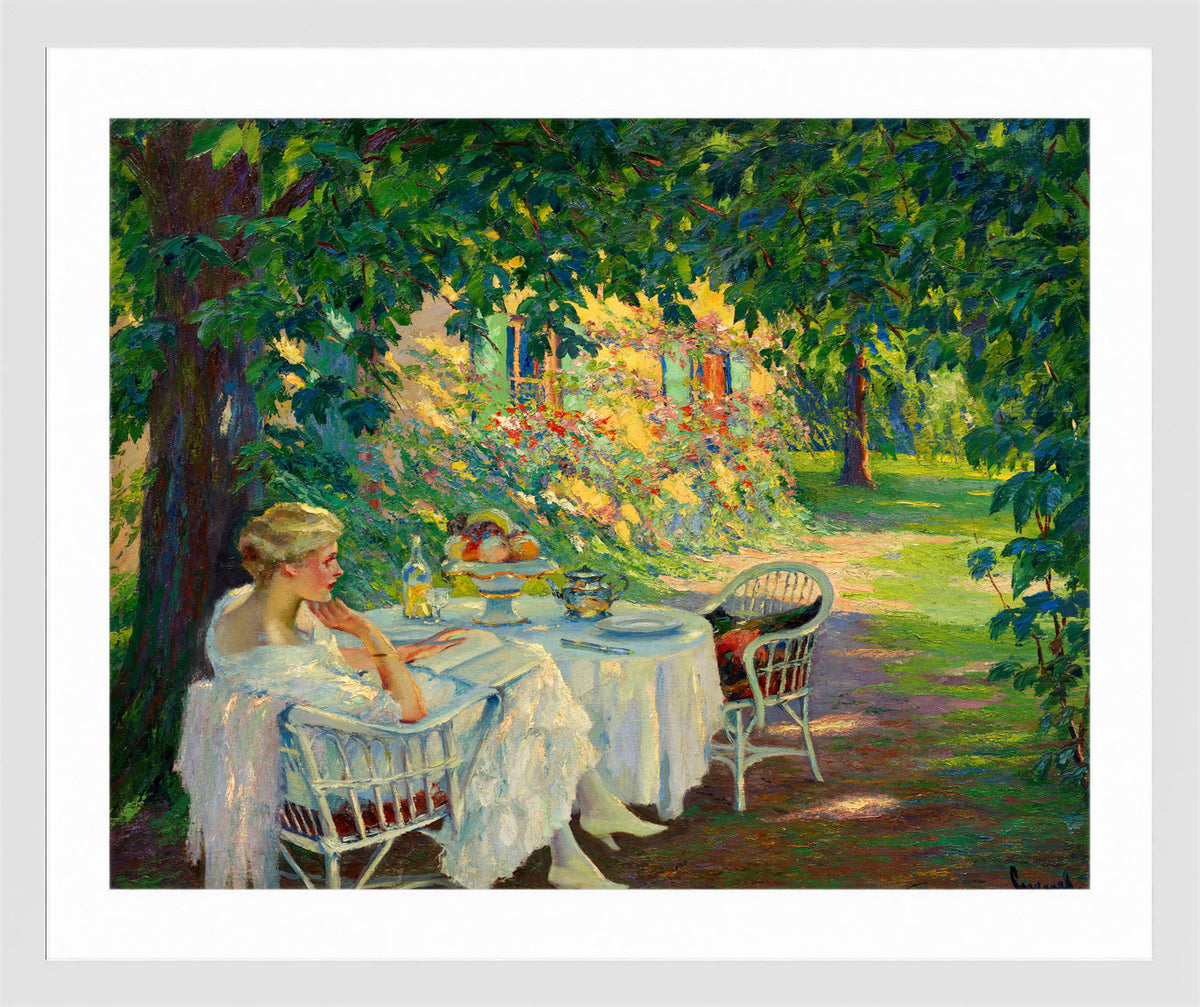 Edward Cucuel Print, In the shade (1920) in a white frame