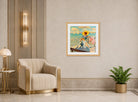 Edward Cucuel Print, In the sun (1920-1925) displayed in an Art Deco interior