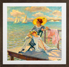 Edward Cucuel Print, In the sun (1920-1925) in a brown frame