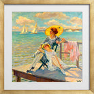 Edward Cucuel Print, In the sun (1920-1925) in a gold frame