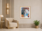 Edward Cucuel Print, Lady with parasol at Ammersee (1914-1918) displayed in an Art Deco interior
