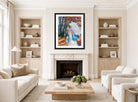 Edward Cucuel Print, Lady with parasol at Ammersee (1914-1918) displayed in a Scandinavian living room
