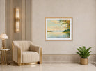 Edward Cucuel Print, Lake Starnberg – distant view (1920) displayed in an Art Deco interior