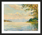 Edward Cucuel Print, Lake Starnberg – distant view (1920) in a black frame
