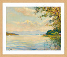 Edward Cucuel Print, Lake Starnberg – distant view (1920) in an oak frame