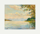 Edward Cucuel Print, Lake Starnberg – distant view (1920) with an off-white border for rolled canvas