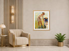 Edward Cucuel Print, On the shore (1920) displayed in an Art Deco interior