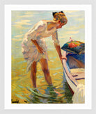 Edward Cucuel Print, On the shore (1920) in a white frame