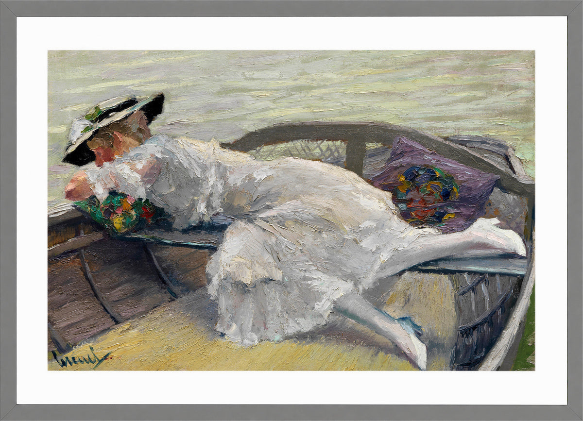 Edward Cucuel Print, Schöne Stunde (1920) in a light grey frame