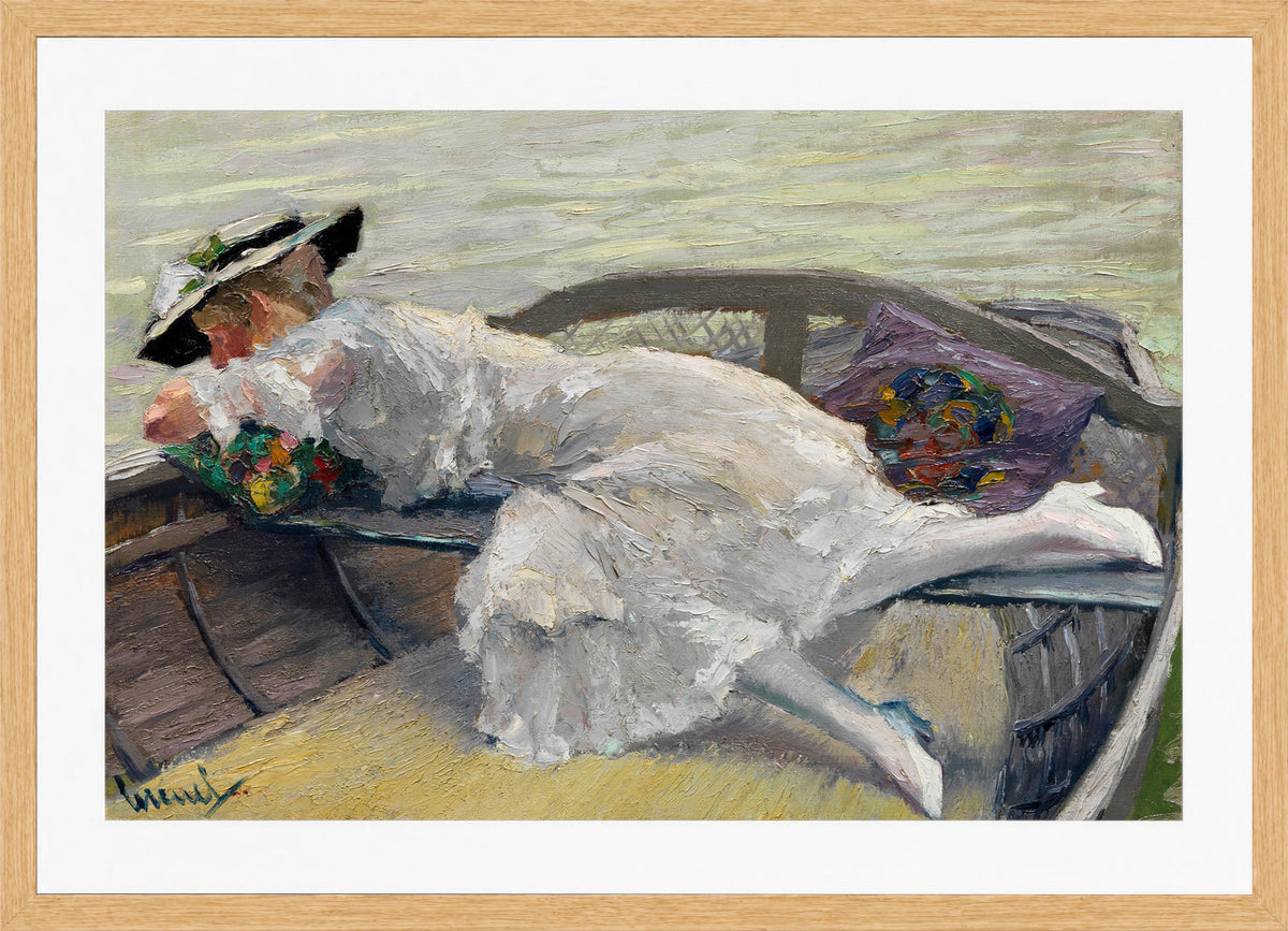 Edward Cucuel Print, Schöne Stunde (1920) in an oak frame