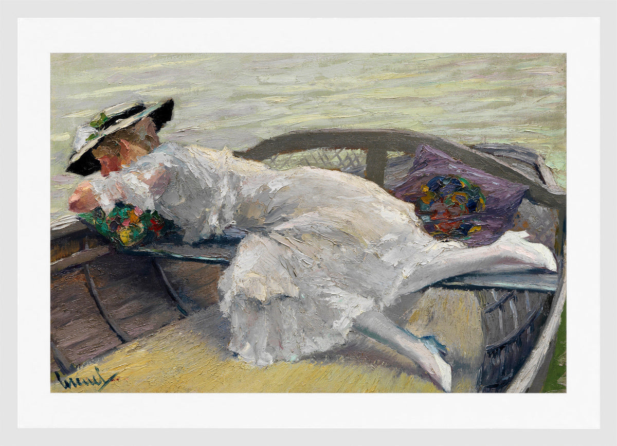 Edward Cucuel Print, Schöne Stunde (1920) in a white frame