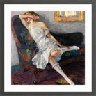 Edward Cucuel Print, Shy (1922) in a dark grey frame