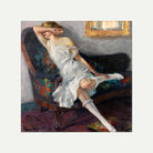 Edward Cucuel Print, Shy (1922) with an off-white border for rolled canvas
