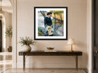 Edward Cucuel Print, Spätsommer (1911) displayed above a console table