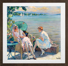 Edward Cucuel Print, Summer afternoon at the lake (1920) in a brown frame