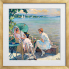 Edward Cucuel Print, Summer afternoon at the lake (1920) in a gold frame