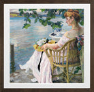 Edward Cucuel Print, Summer evening (1916) in a brown frame