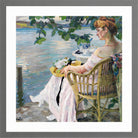 Edward Cucuel Print, Summer evening (1916) in a light grey frame