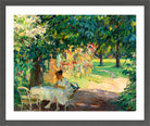 Edward Cucuel Print, Summer in the garden of the artist’s villa on Lake Starnberg (1920) in a dark grey frame
