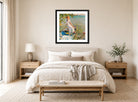 Edward Cucuel Print, Summer morning on Lake Starnberg (1920-25) displayed above a bed