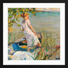 Edward Cucuel Print, Summer morning on Lake Starnberg (1920-25) in a black frame