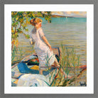 Edward Cucuel Print, Summer morning on Lake Starnberg (1920-25) in a light grey frame
